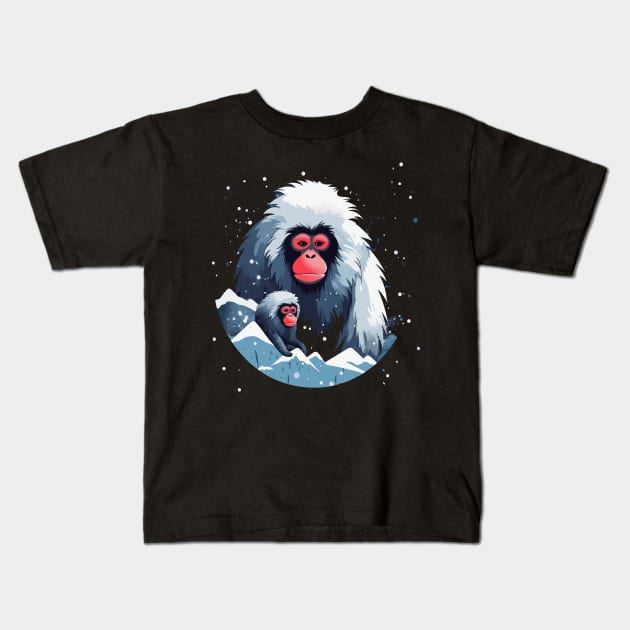 Snow Monkey Fathers Day Kids T-Shirt by JH Mart